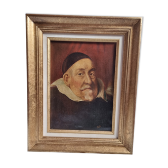 Portrait à l'huile sur toile homme XIXe
