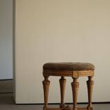 Antique round Gustavian stool, Swedish cabinetmaker, late 18th century.