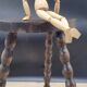 Tripod stool with square ball feet