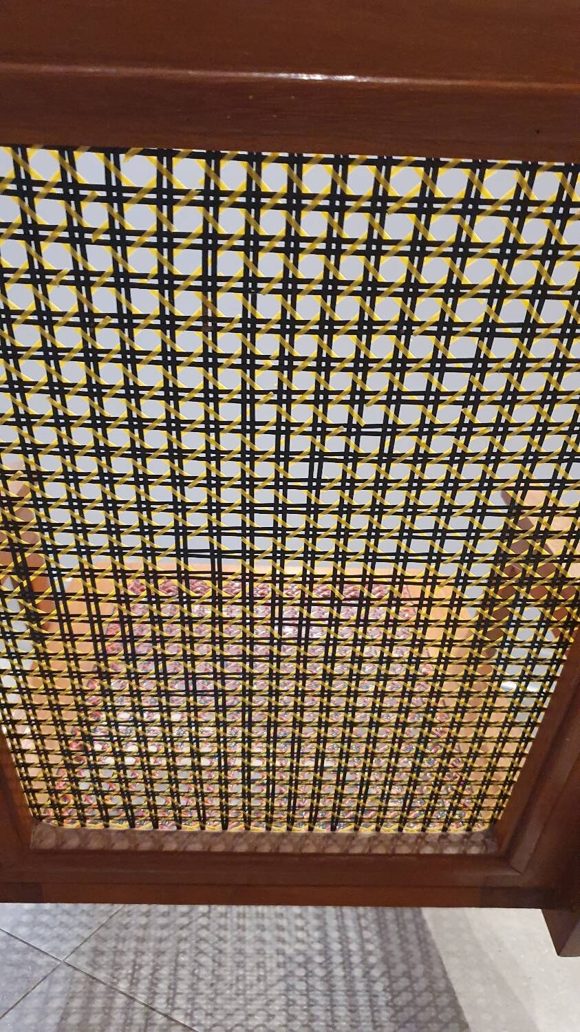 Mahogany cane armchair from the 60s