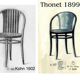 Armchair by Kohn N°143 around 1905 seat wood lamée