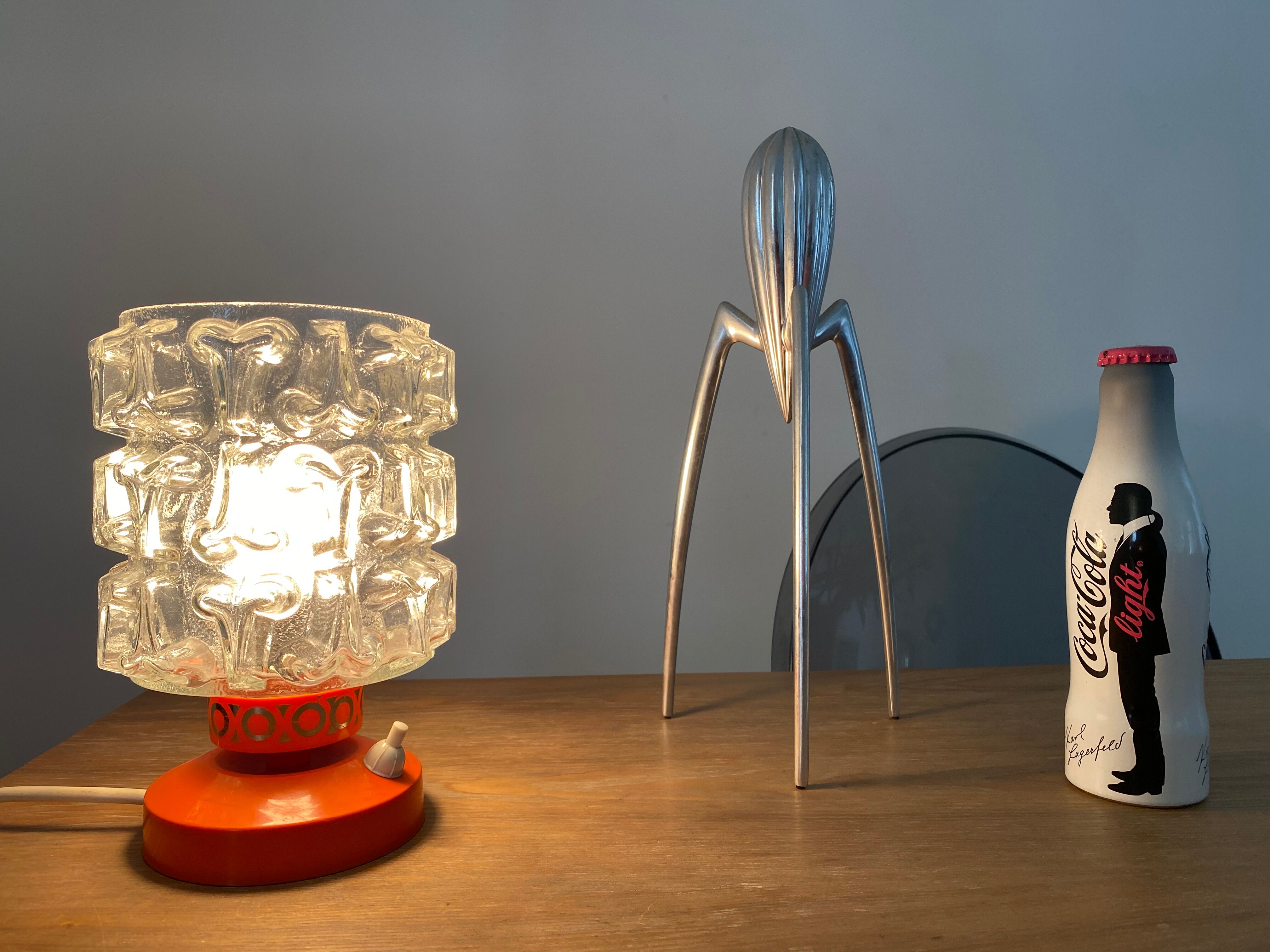 Vintage bedside lamp 70s Graewe orange
