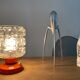 Vintage bedside lamp 70s Graewe orange