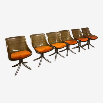 6 chaises plexiglas années 60/70 à restaurer