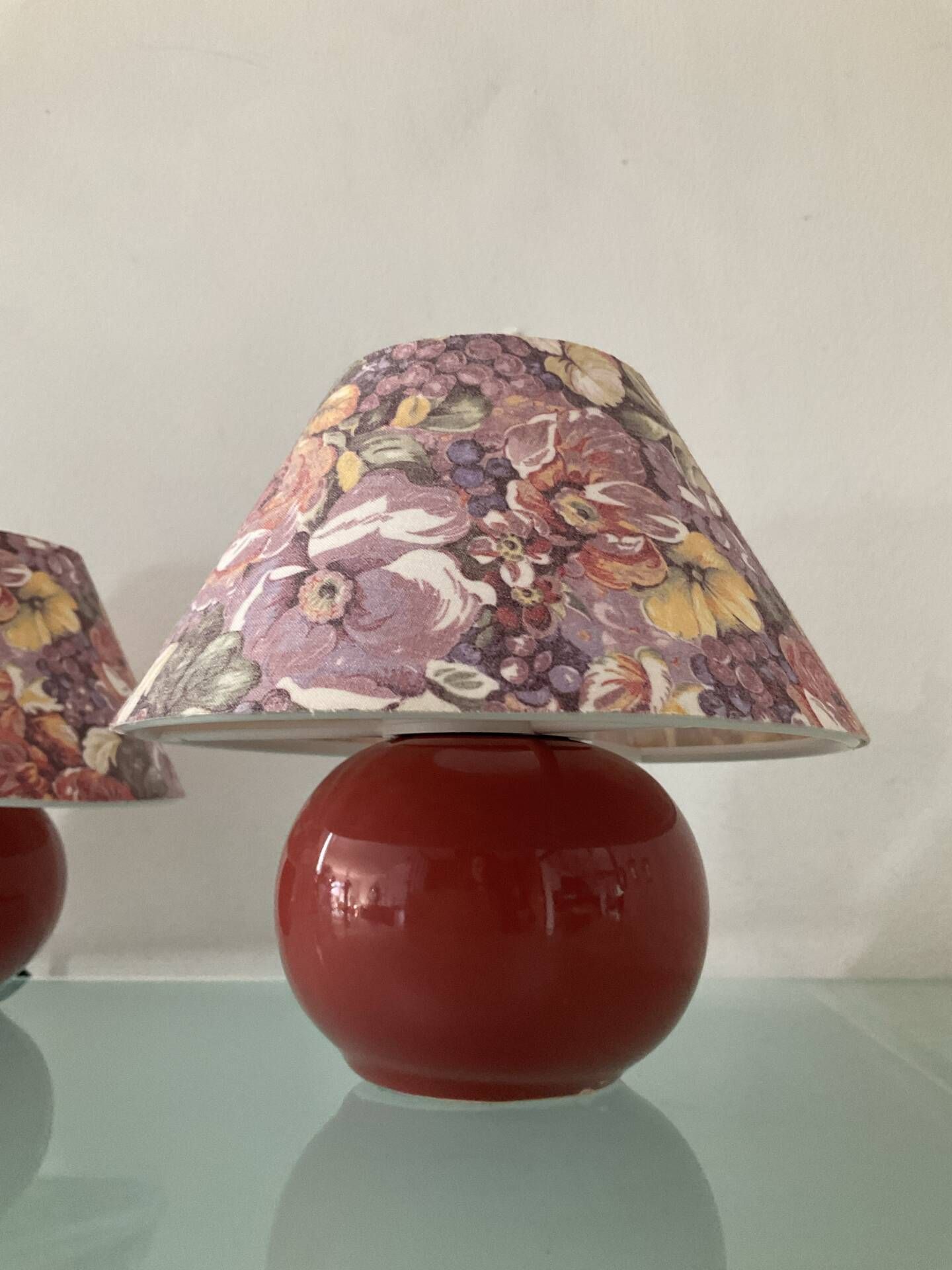 Pair of vintage "Mignon" ceramic lamps from the 1980s.