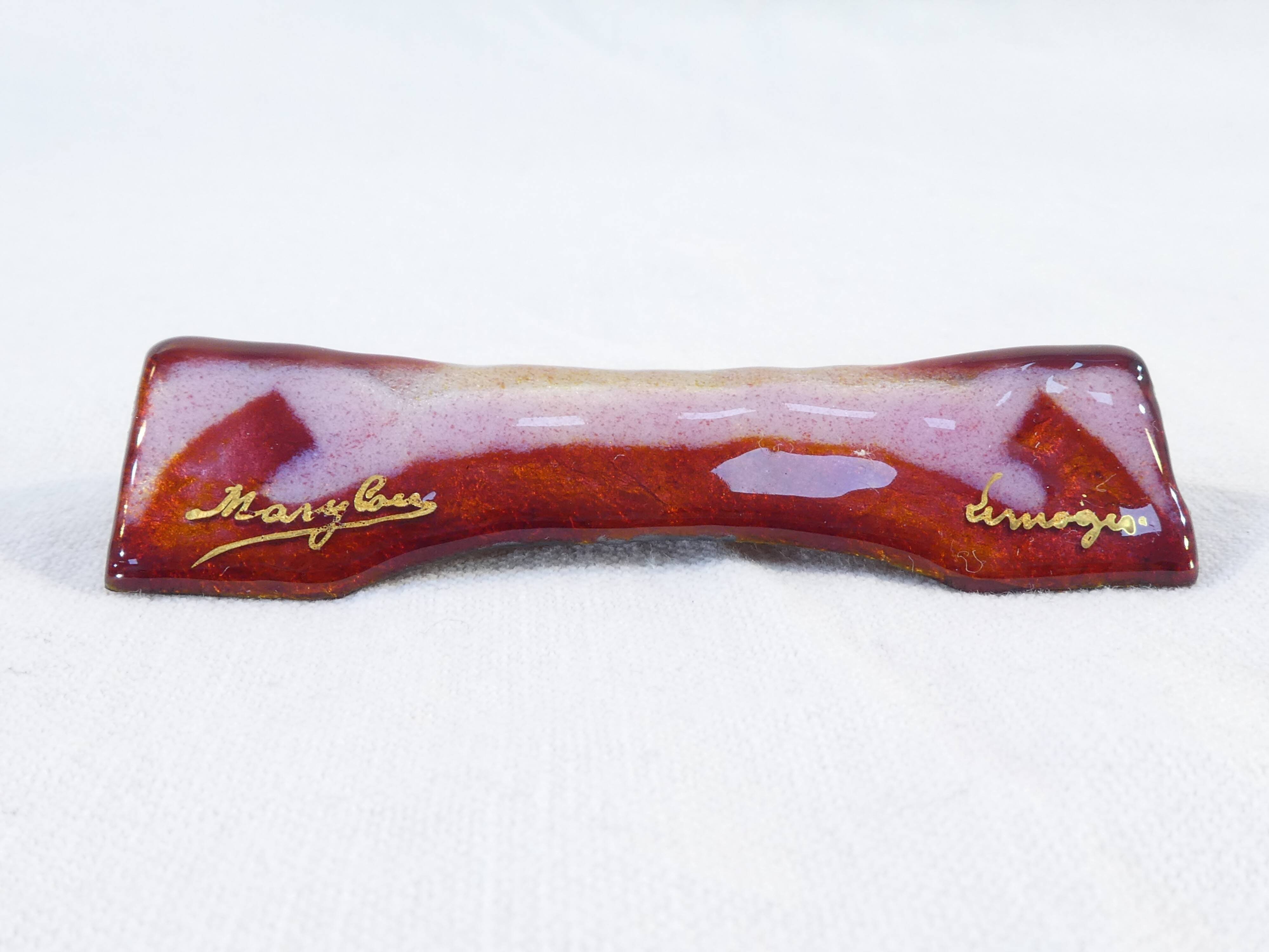 12 knife doors in limoges enamel signed marylou