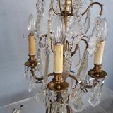 Candelabra bronze and crystal XIXem