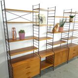 Teak WHB string modulair vrijstaand LP wandsysteem