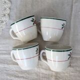 4 antique earthenware coffee cups – Creil & Montereau HBCM “Simone”