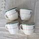4 tasses à café antiques faïence – Creil & Montereau HBCM « Simone »