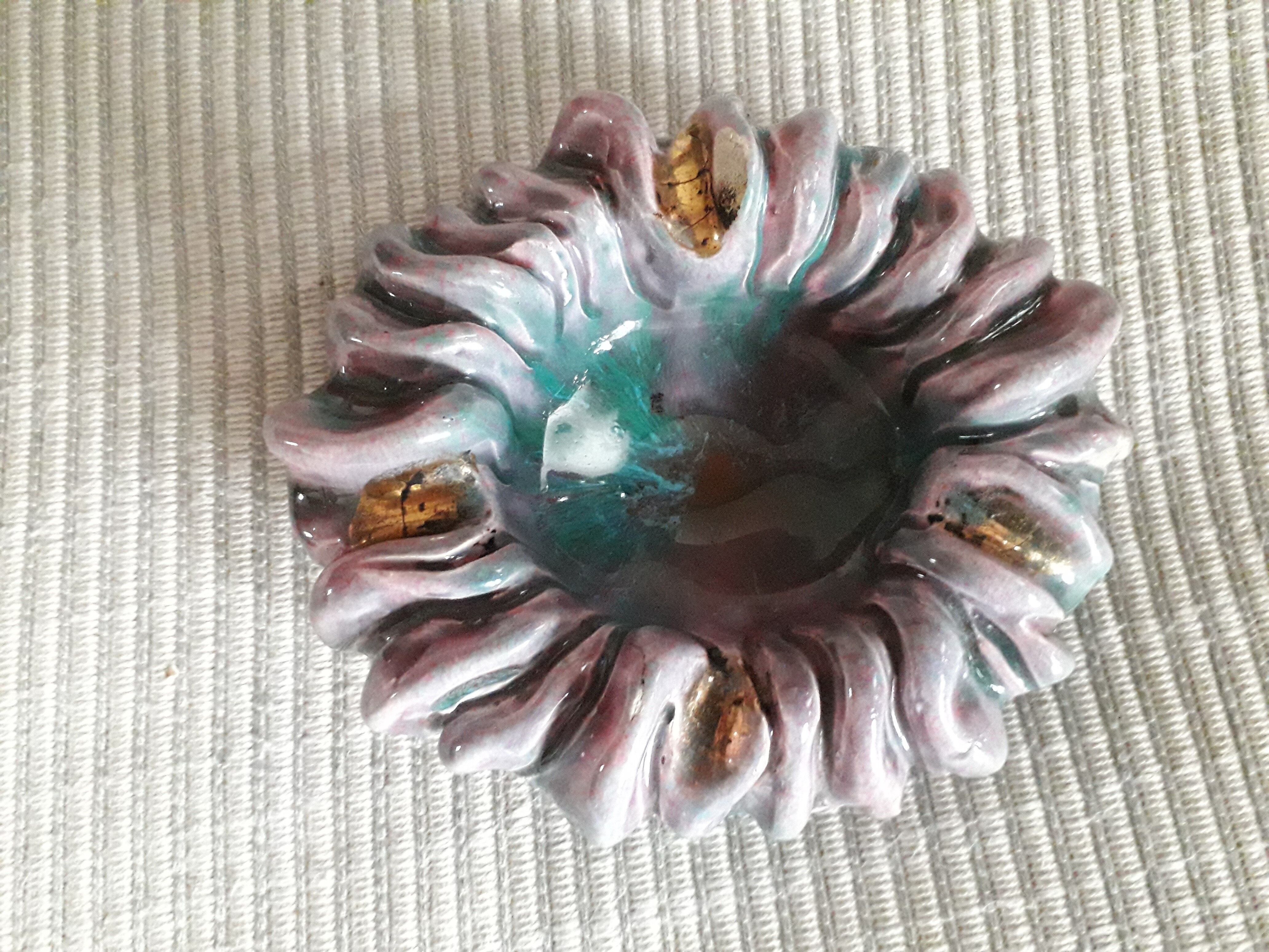 Vintage ceramic ashtray signed