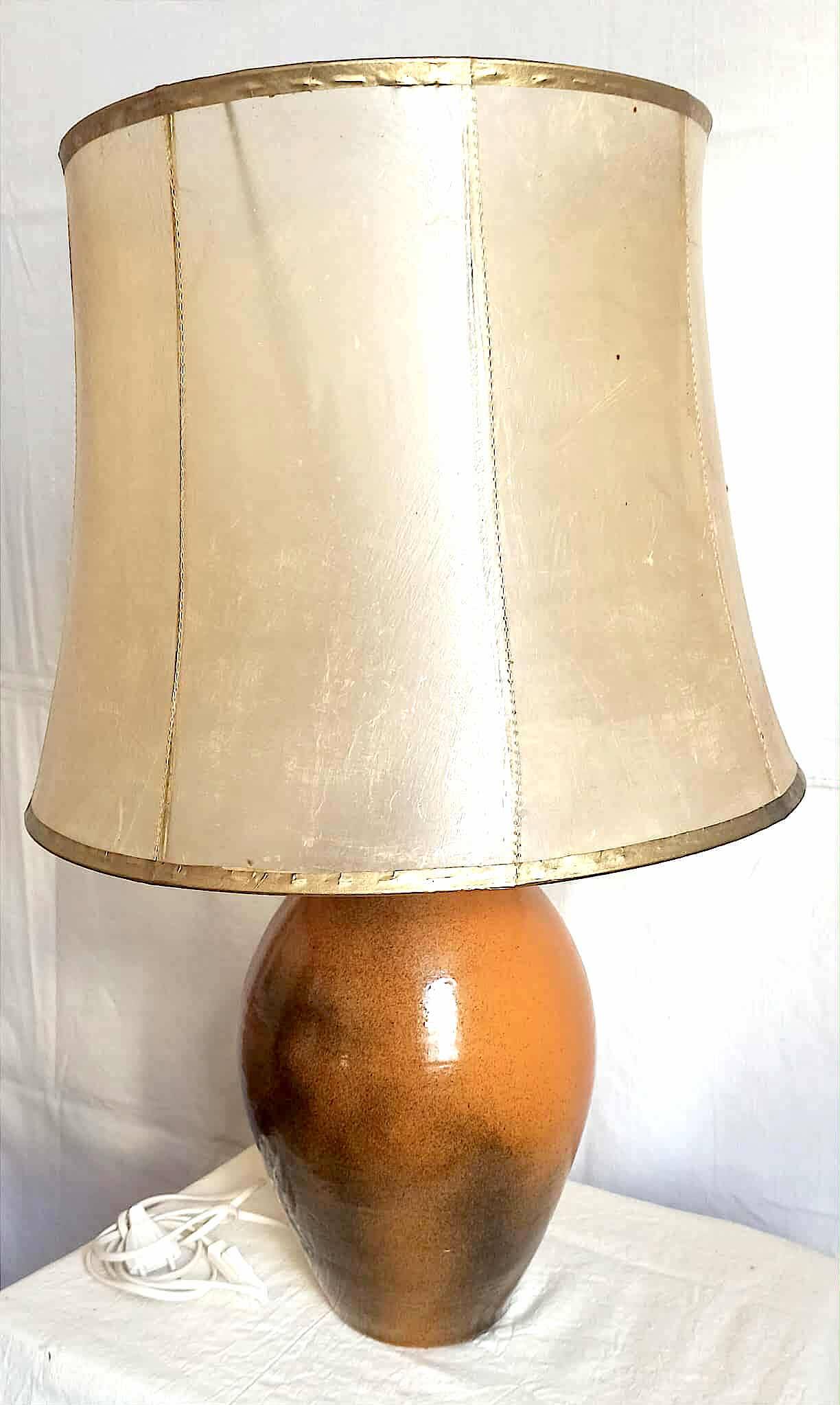 1970s Terracotta Ceramic Lamp, Height 69 cm
