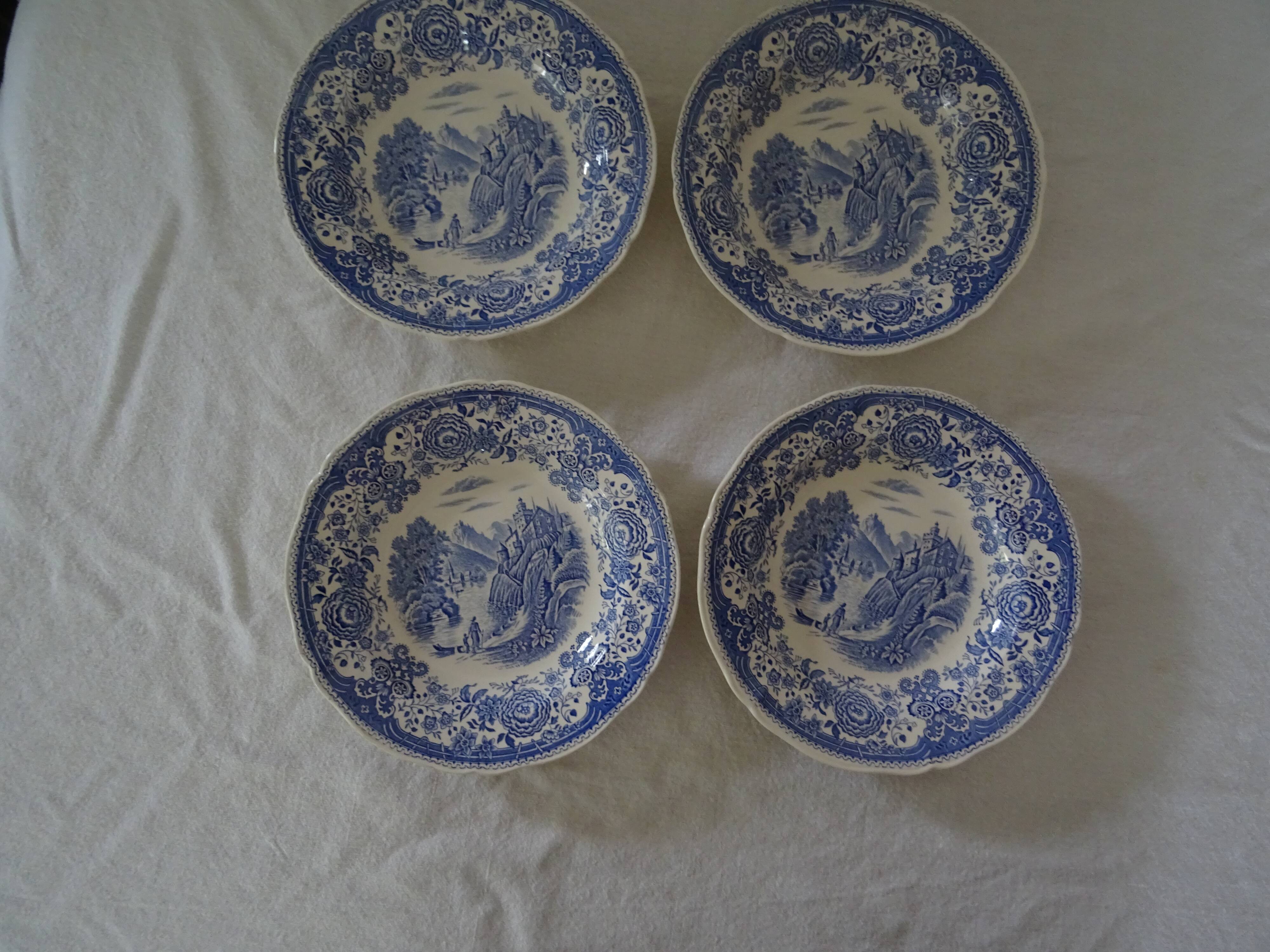 4 old earthenware plates 26923 villeroy boch burgenland blue