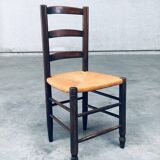 French Provincial Design Rush Dining Chairs, 1940s, Set of 8