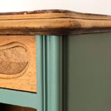 Louis XV style bedside table in celadon green