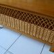 Wood and rattan bank bench from the 60s/70s.