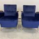 Fauteuils élégants en chrome bleu Jozsef Peresztegi