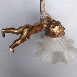 Hanging chandelier / bronze angel dore ep 1940/50