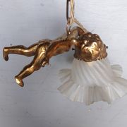 Hanging chandelier / bronze angel dore ep 1940/50