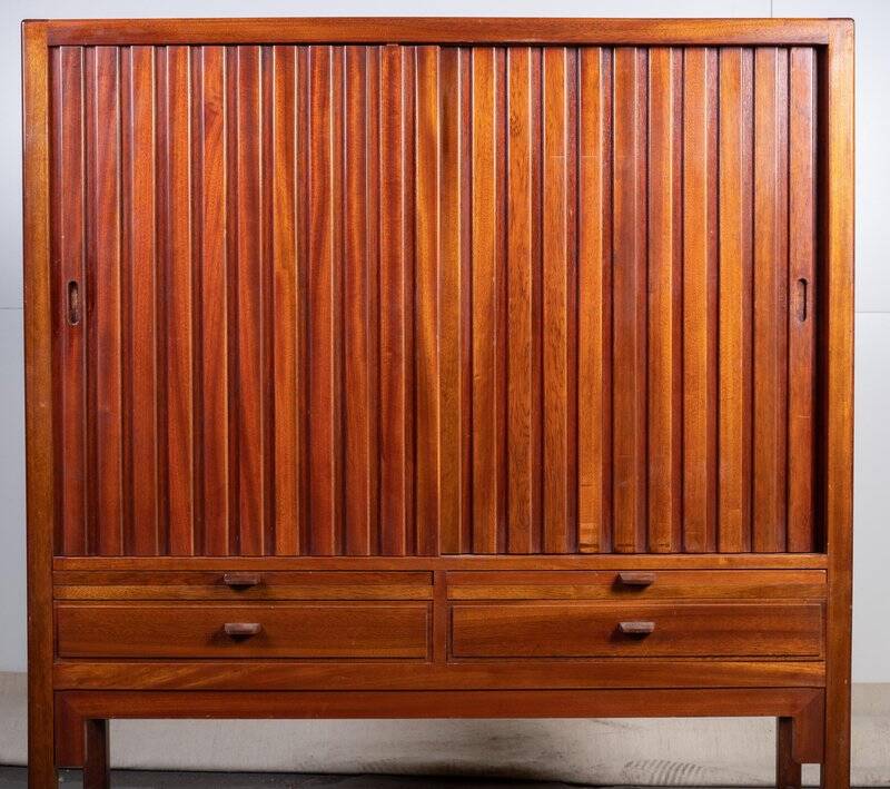 Mahogany furniture attributed to Hans J. Wegner, Denmark, 1950s