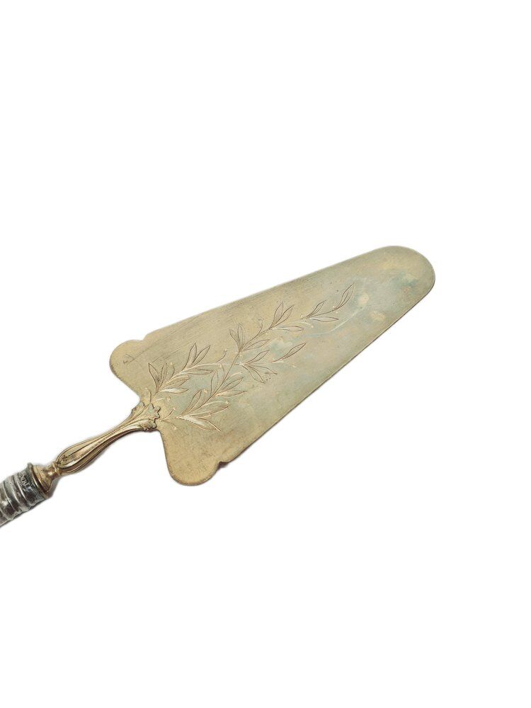 Eclectic silver plated cake shoulder, 1900s