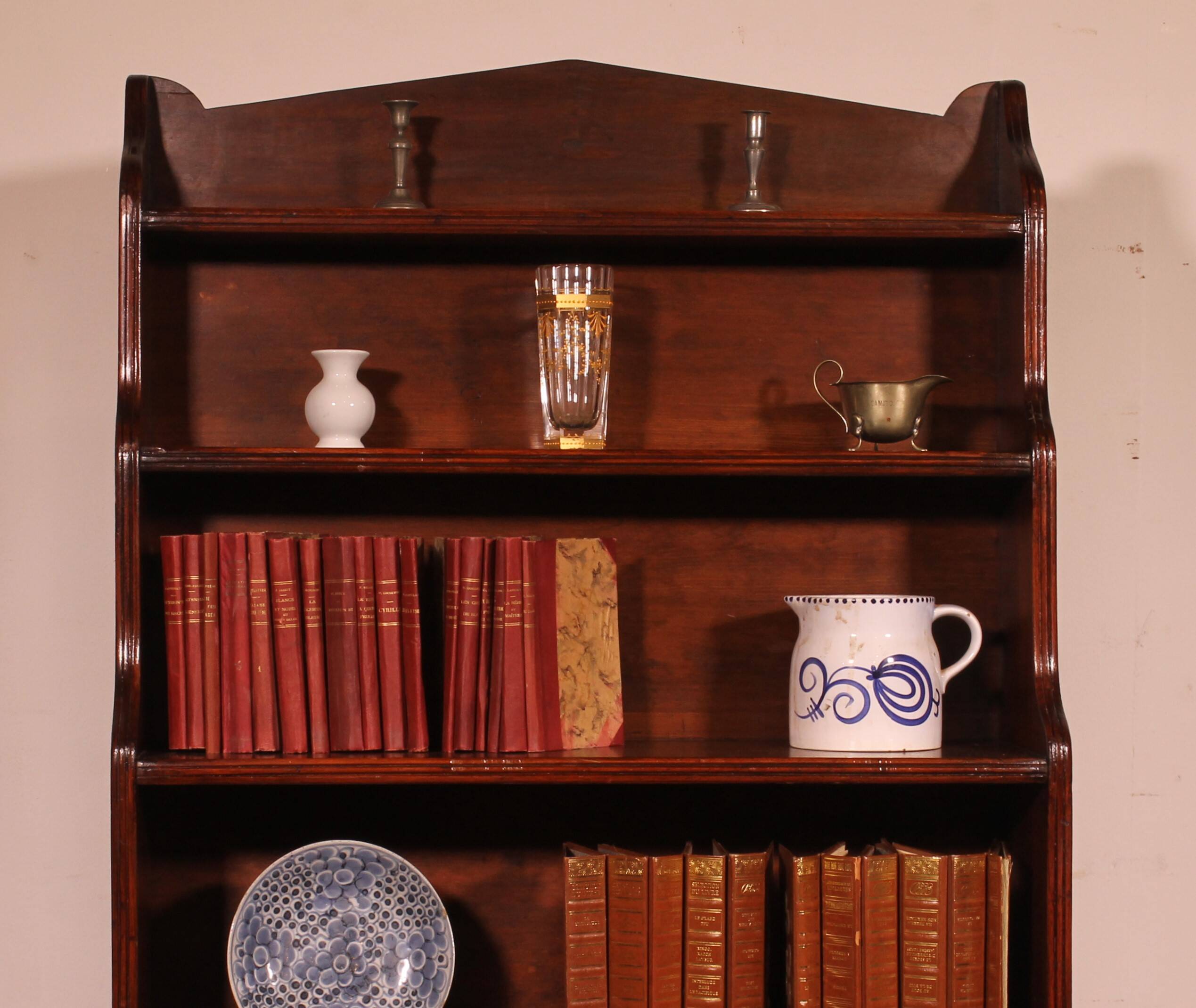 19th Century Mahogany Waterfall Bookcase