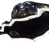 Black panther in ceramic imposing & transformable into lamp Italy circa 1970 Hollywood Regency