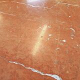 Vintage oval dining table in pink marble from the 70s 80s.