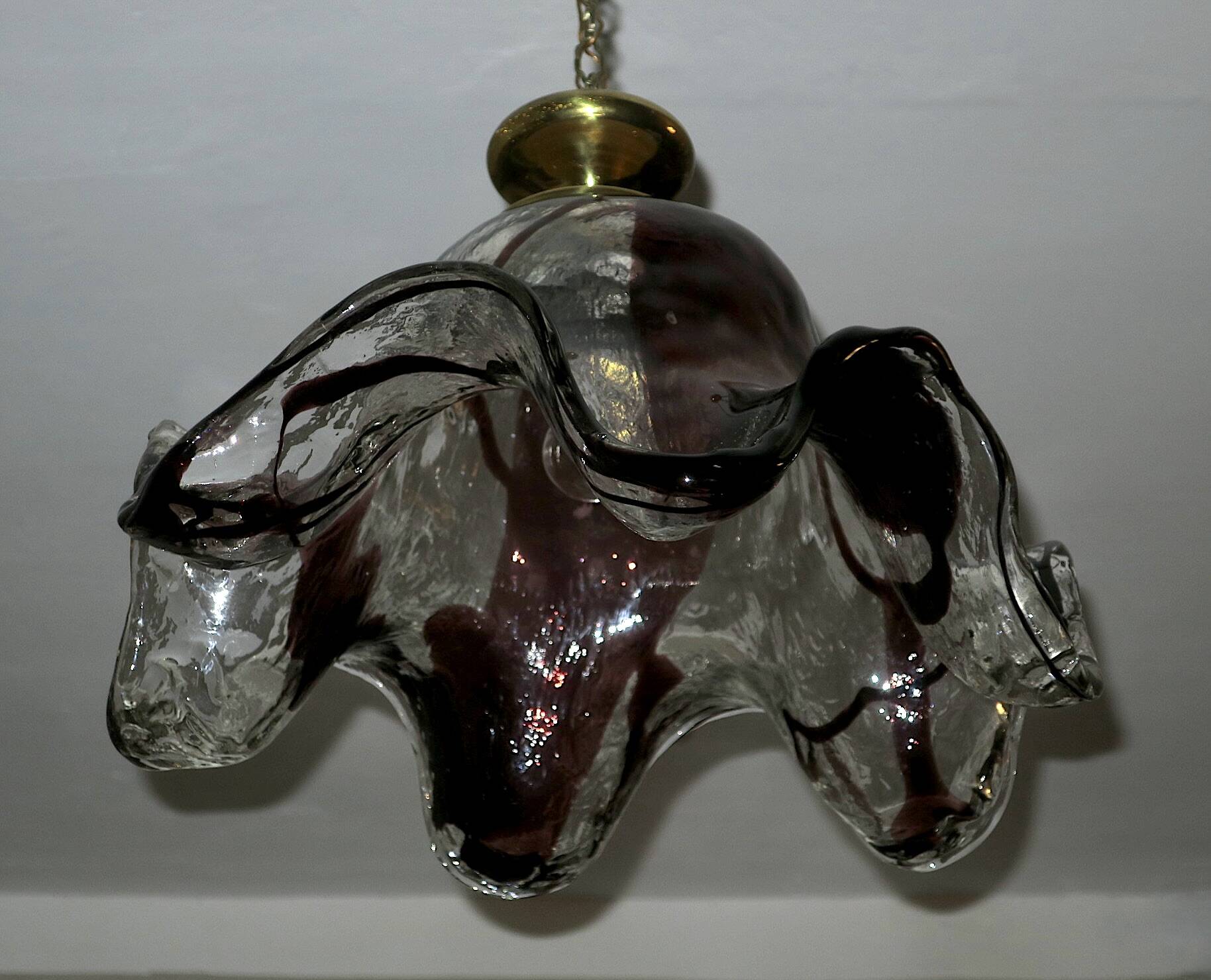 Large art glass pendant light, Pertti Santalahti for Humppila, Norway 1960s