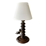 Wooden table lamp from the 70s