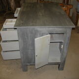 Office painted in grey patinated and varnished mat around 1940