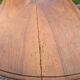 Large six-foot table with XIX century folding leaves in solid walnut Ø120 extendable to 330.