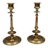 A set of slim vintage brass candlesticks, Denmark 1960-70s.