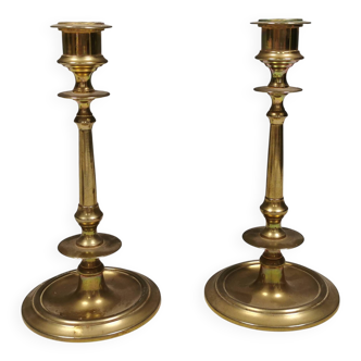 A set of slim vintage brass candlesticks, Denmark 1960-70s.