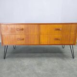 Mid-Century Danish Sideboard with Teak Veneer and Hairpin Legs, 1960