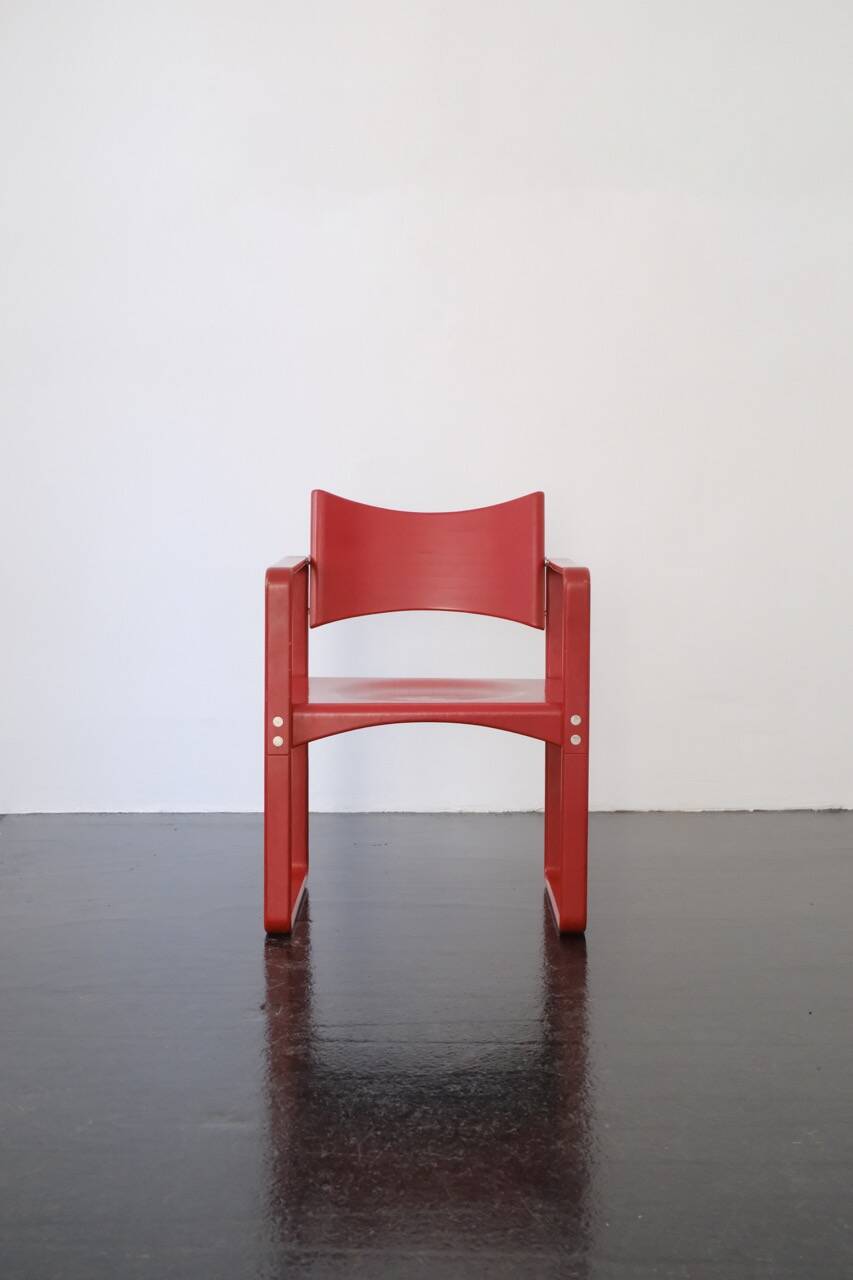 Fauteuil "271F" rouge par Verner Panton / August Sommer / Thonet