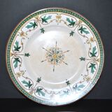 Set of 2 ART NOUVEAU flat plates in Sarreguemines Maple earthenware 1900