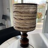 Turned wood lamp from the 1970s