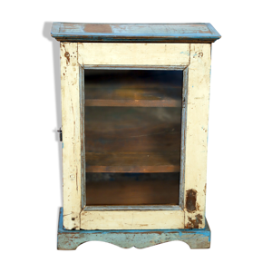 Vitrine murale en teck - patine