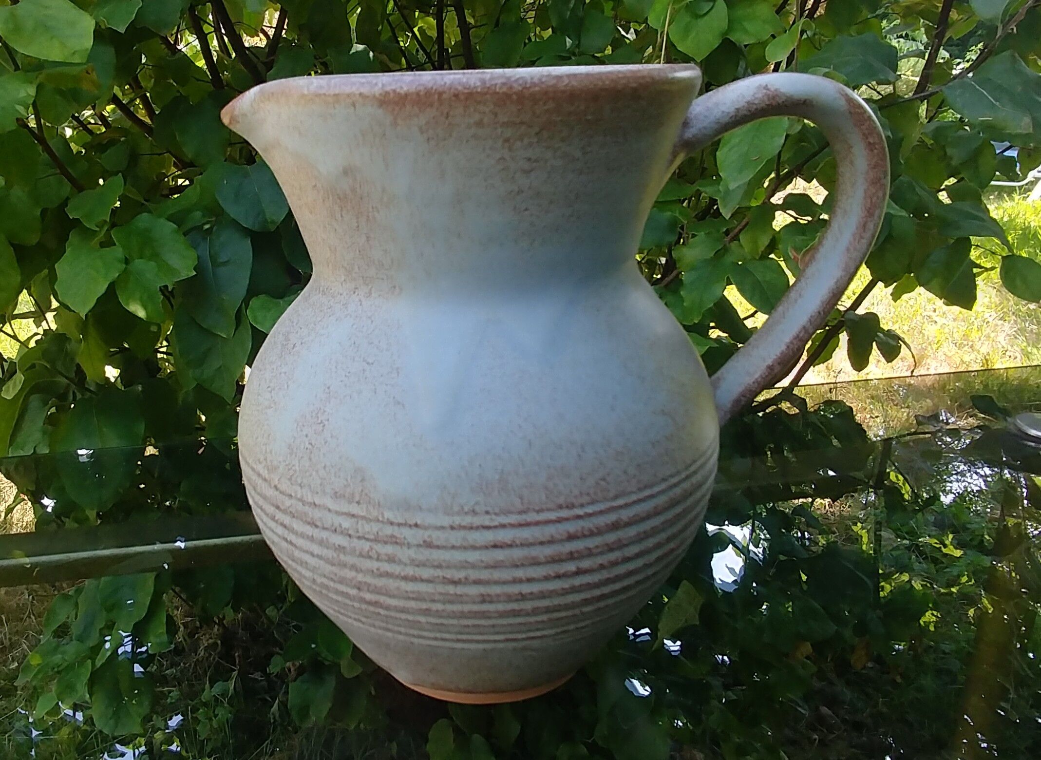 Vintage ceramic water decanter stamped Vallauris