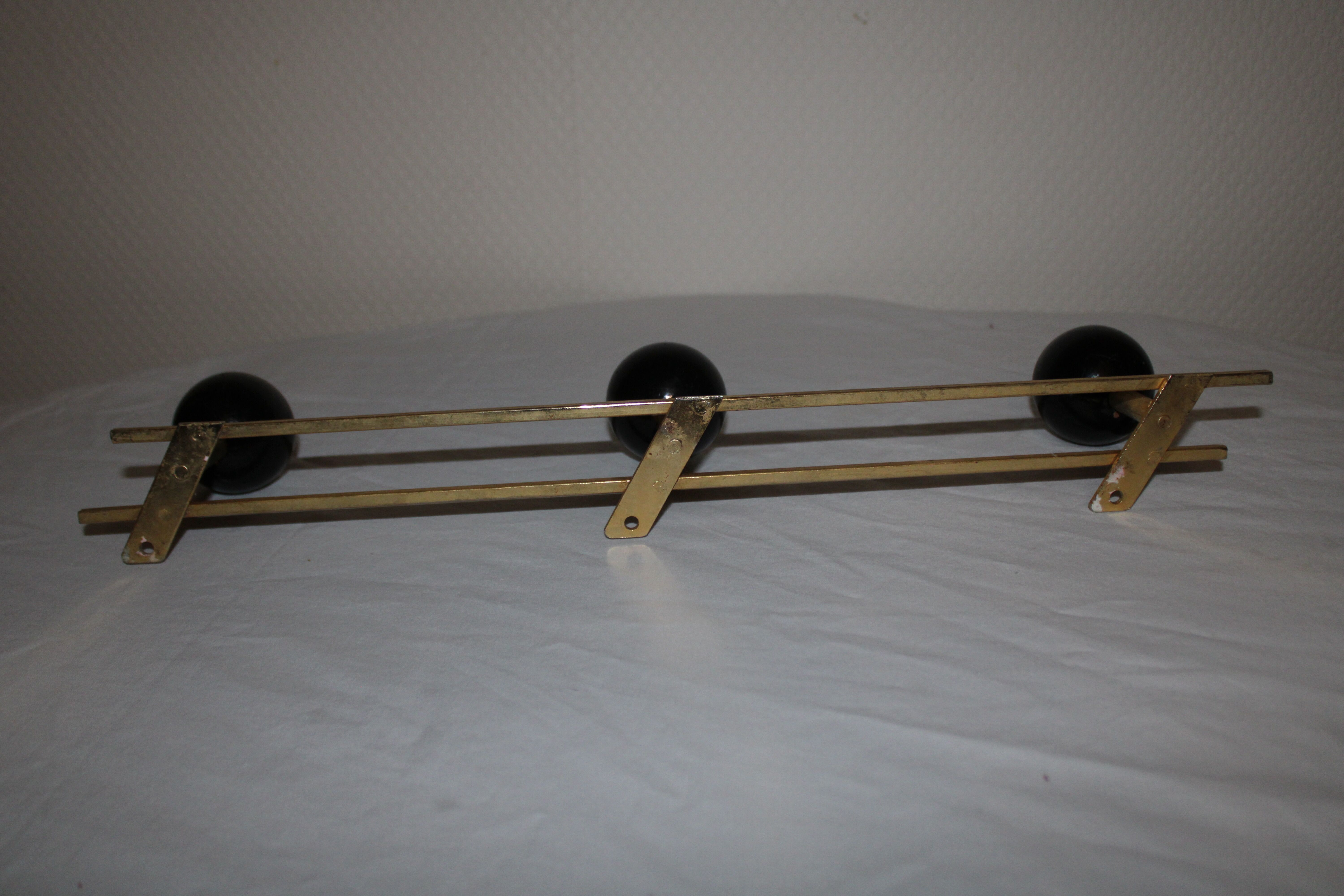 Vintage coat rack sies 60s 3 black balls
