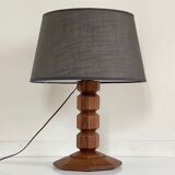 Art deco solid oak lamp