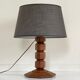 Art deco solid oak lamp