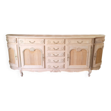 Low buffet in renovated solid cherry wood – Revisited Louis XV style – 250 cm