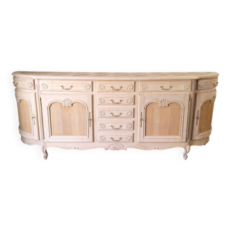 Low buffet in renovated solid cherry wood – Revisited Louis XV style – 250 cm