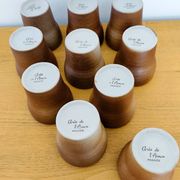 Stoneware cups – Armor stoneware set of 10 and an 11th French stoneware cup.