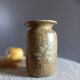 Pyrite sandstone vase with leaf decoration, Vallauris unsigned, 1970