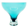 Grand vase sur pied en verre sarcelle