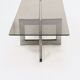 Brutalist steel and smoked glass coffee table 1970s