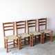 4 vintage brutalist wooden chairs by C. Perriand, 1960s 1970s